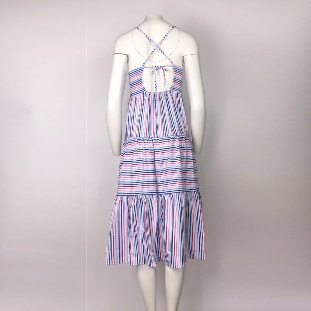 ZARA STRIPES MAXI DRESS HALTER - Picture 7 of 10